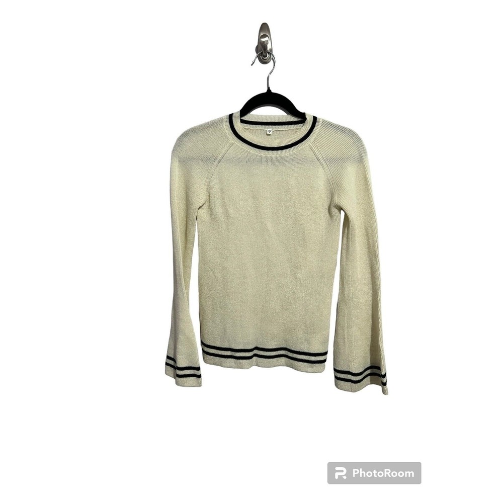 Moussy Cream Sweater with Black Trim
